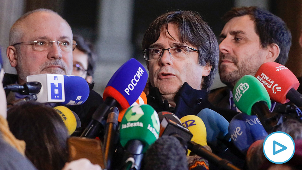 Carles Puigdemont en el Palacio de Justicia belga. (Foto: Europa Press).