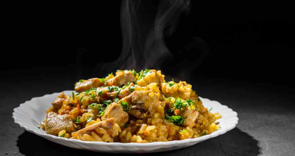 Receta de Risotto de pollo al curry