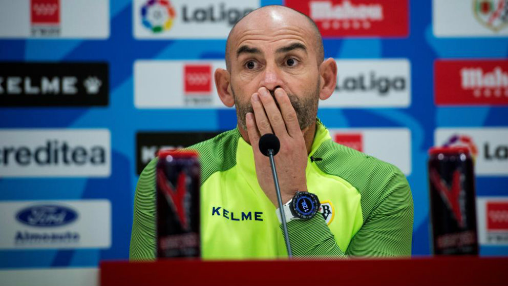 Paco Jémez, entrenador del Rayo Vallecano, en rueda de prensa. (EFE)