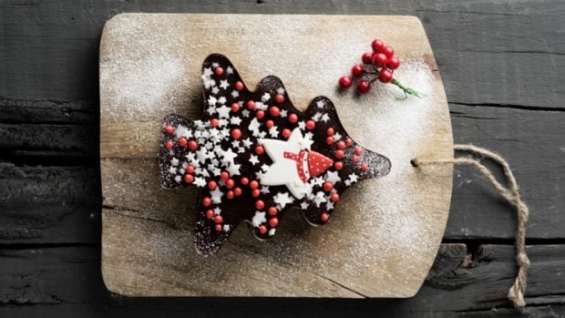 Navidad 2019: Pastel árbol de Navidad de chocolate al microondas
