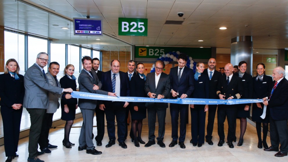 La inauguración de la nueva línea Madrid Fortaleza de Air Europa.