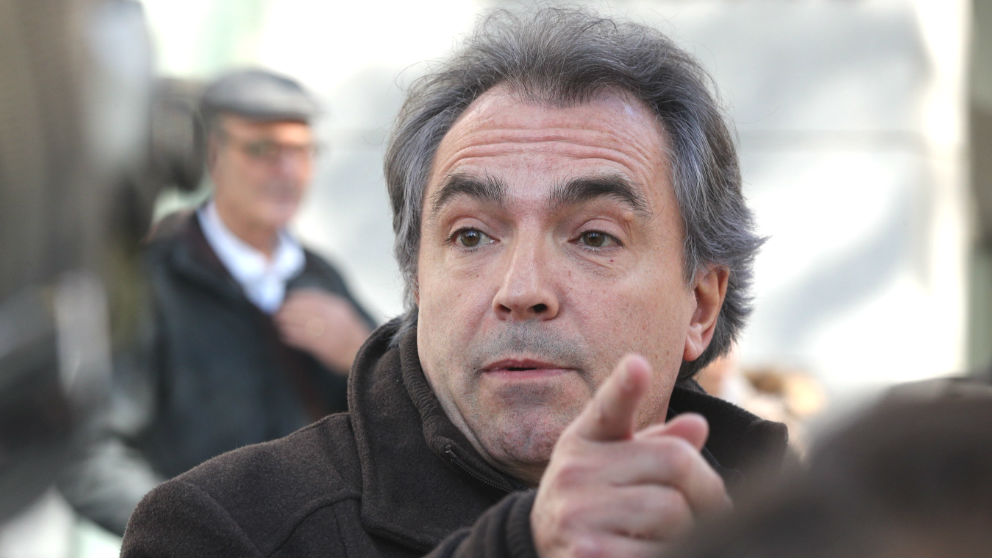 El activista separatista Santiago Espot, saliendo de la Audiencia Nacional de Madrid.