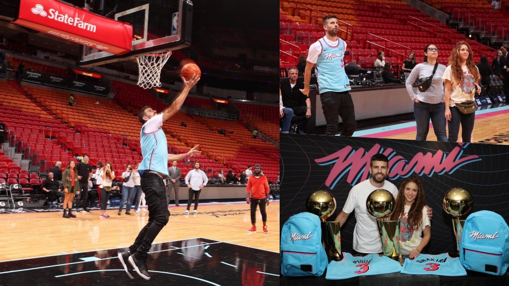 Gerard Piqué y Shakira disfrutaron en las instalaciones de Miami Heat.
