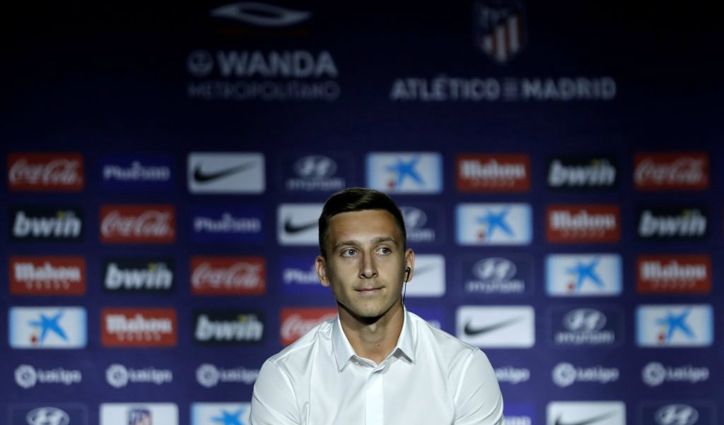 Saponjic, en su presentación con el Atlético de Madrid. (Getty)