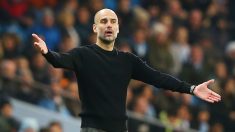 Pep Guardiola, durante el partido de Liga entre el Manchester City y el Sheffield United (Getty).