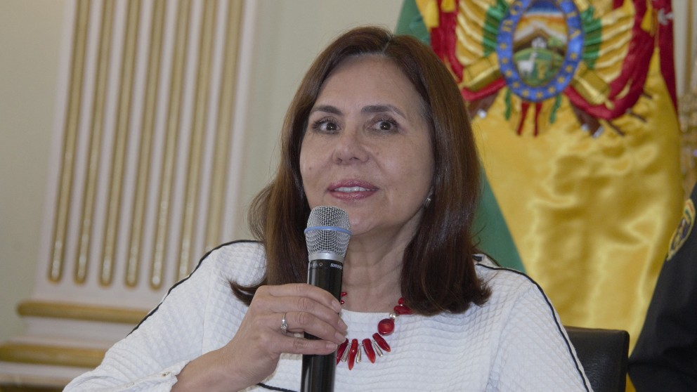 La ministra de Exteriores interina de Bolivia Karen Longaric. Foto: EP