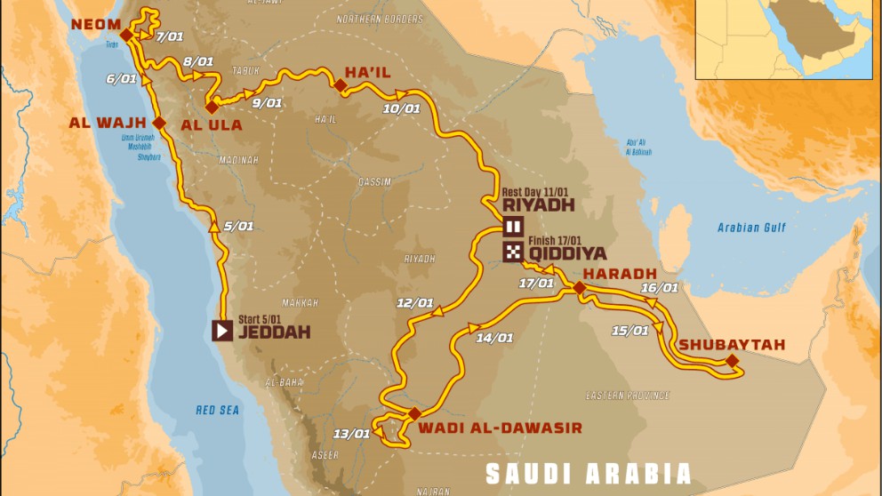 Así será el recorrido del Rally Dakar 2020.