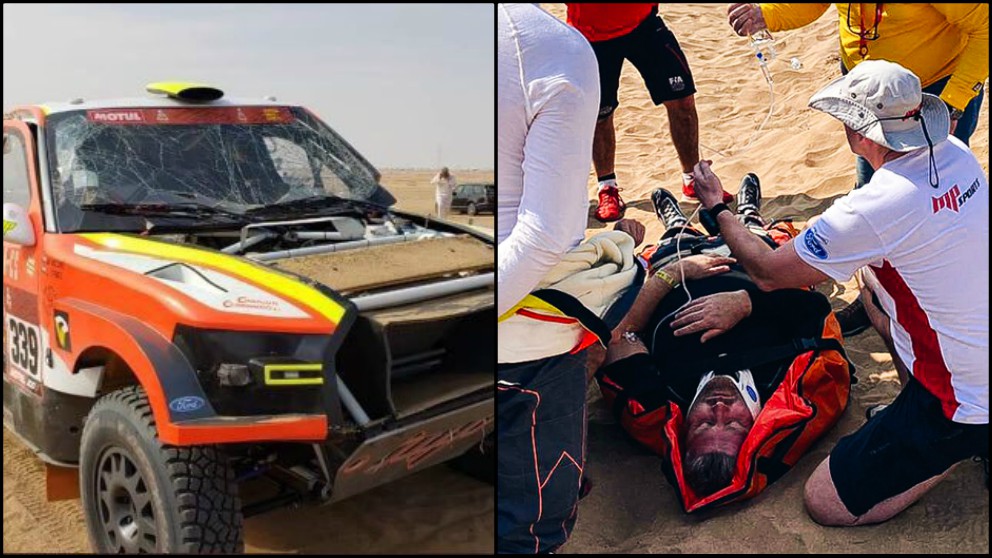 Kolomy abandona el Dakar tras el aparatoso accidente.