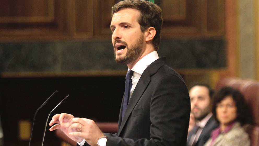 Pablo Casado, en la sesión de investidura. (Foto: Francisco Toledo)
