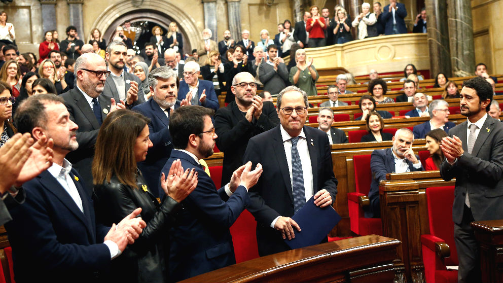 El presidente de la Generalitat, Quim Torra, en el Parlament. Foto: EFE