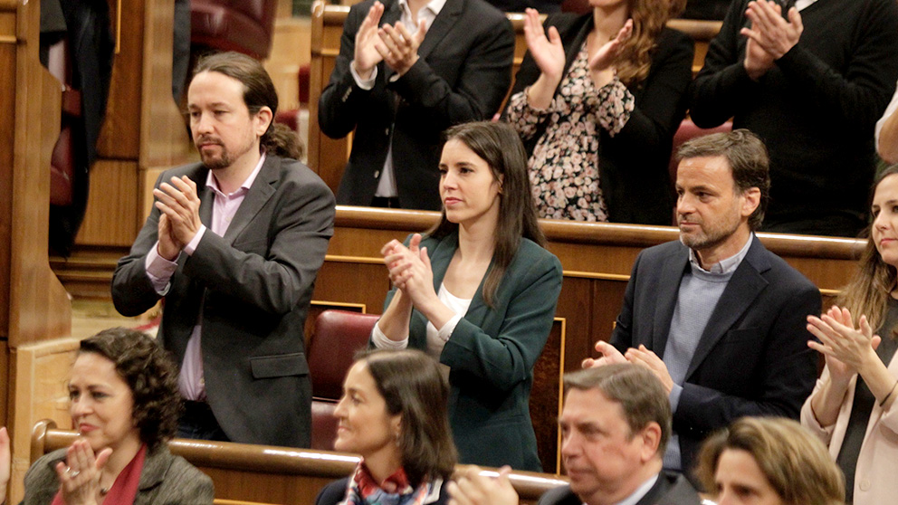 Pablo Iglesias e Irene Montero, en el Congreso.