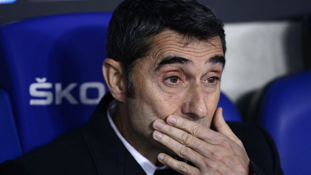 Valverde, durante un partido del Barcelona. (AFP)