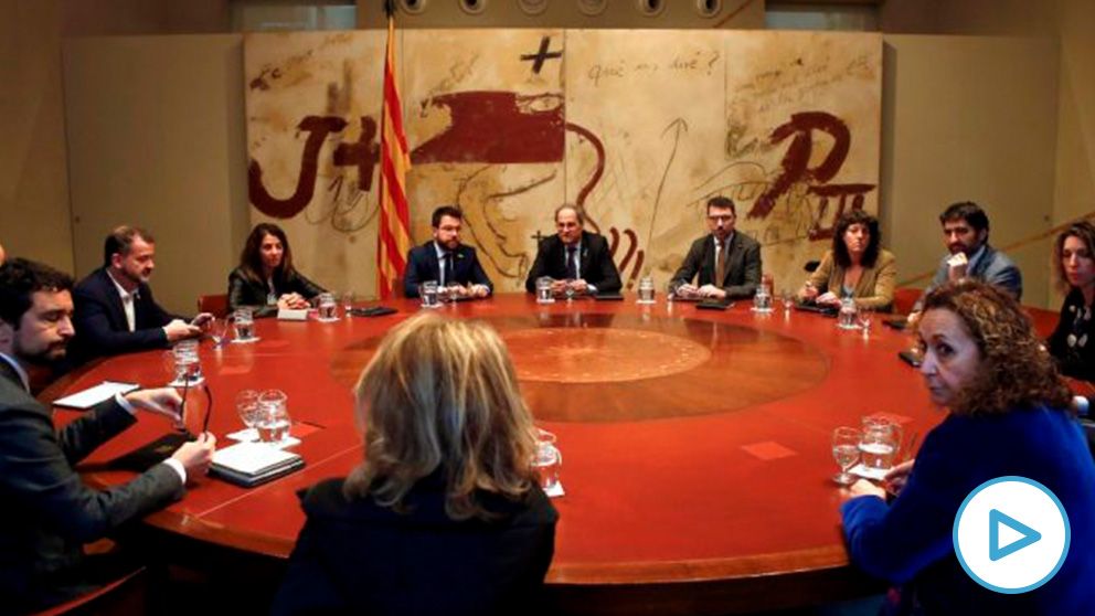 Torra reúne a su ejecutivo en el Palau de la Generalitat. Foto: EFE