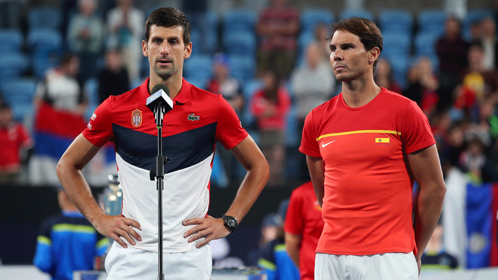 Novak Djokovic y Rafa Nadal. (Getty)