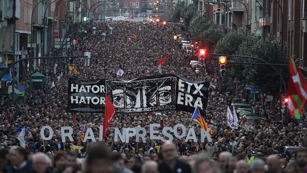 Manifestación por los presos de ETA en Bilbao. Foto: EP