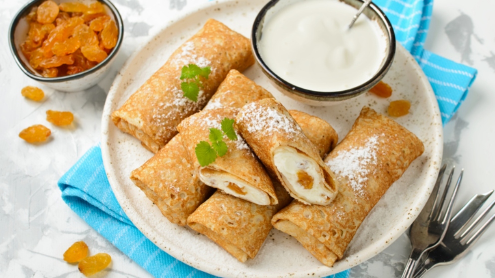 Canelones de piña con chirimoya