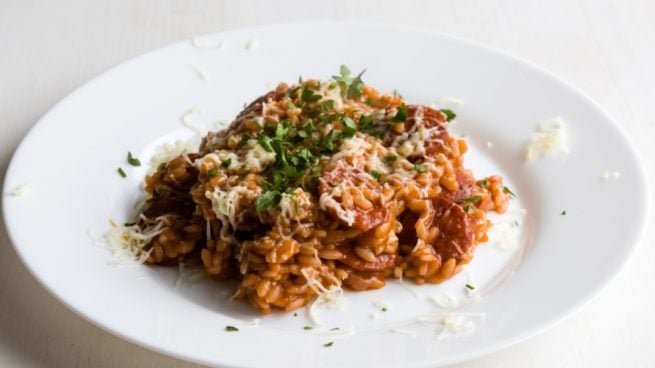 Receta de risotto de chorizo y setas