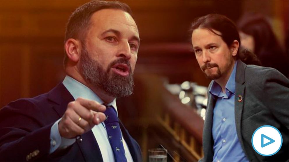 Santiago Abascal (Vox) y Pablo Iglesias (Podemos)