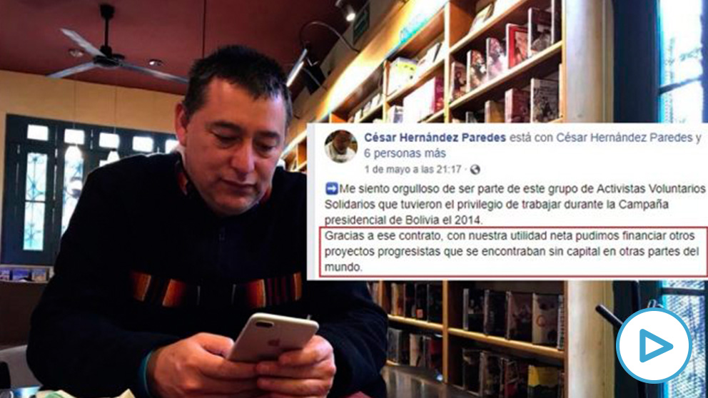 El fundador de Neurona Consulting, César Hernández Paredes, y su mensaje en Facebook.