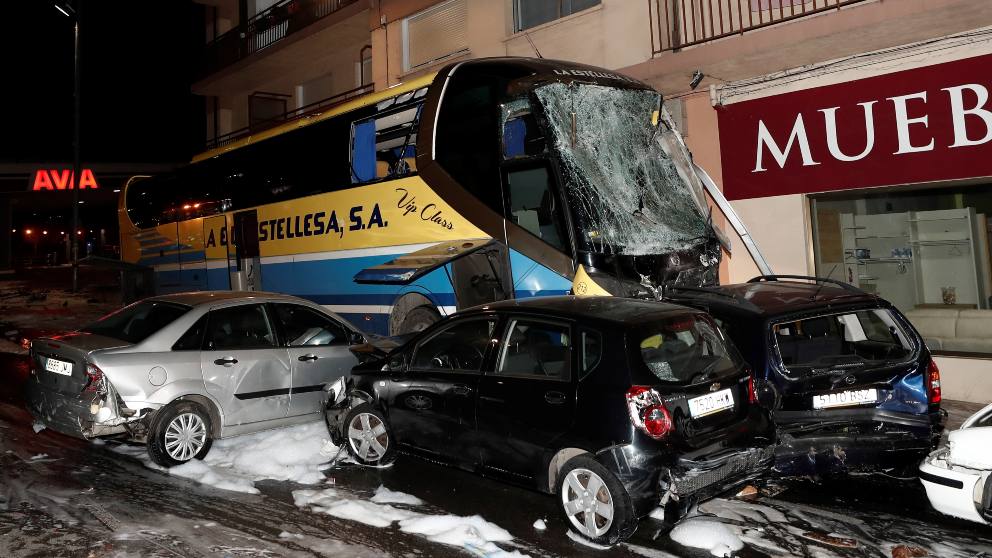 Accidente de tráfico en Estella. Foto: EFE