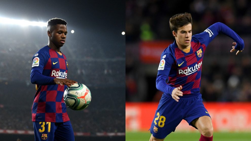 Riqui Puig y Ansu Fati fueron la cara y la cruz del debut de Setién con el Barça (Getty).
