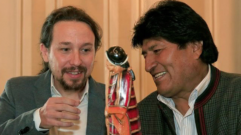 Pablo Iglesias junto a Evo Morales