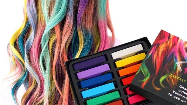 pintarse el pelo con tizas de colores