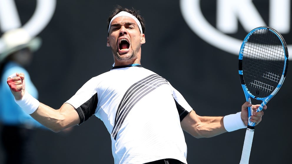 Fognini celebra su victoria. (Getty)