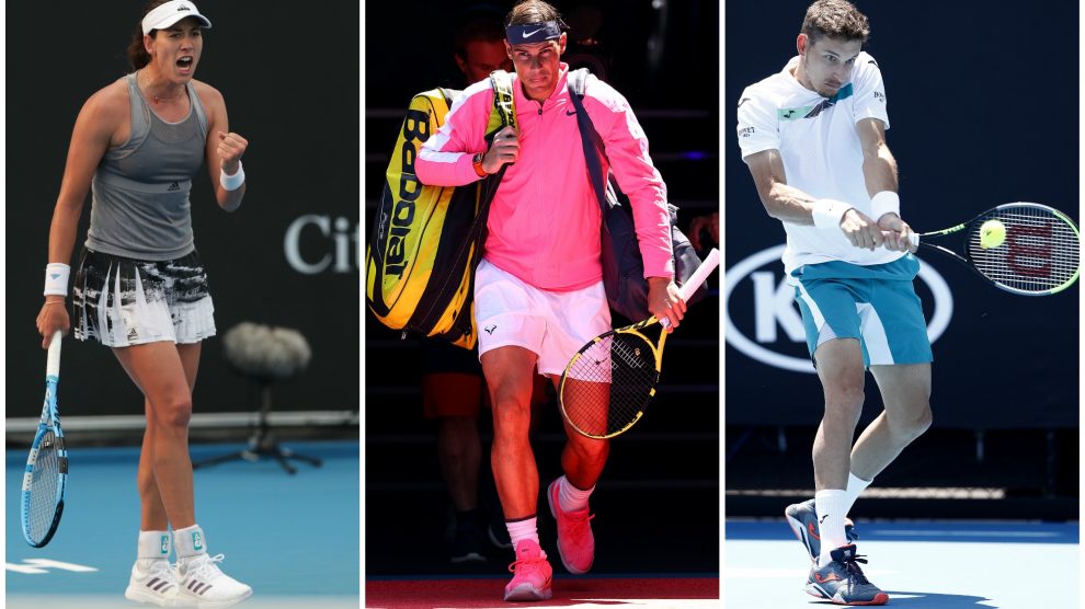 Muguruza, Nadal y Carreño. (Getty)