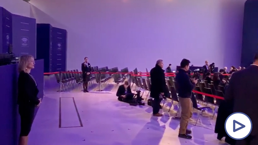 El plenario de Davos durante la intervención de Pedro Sánchez