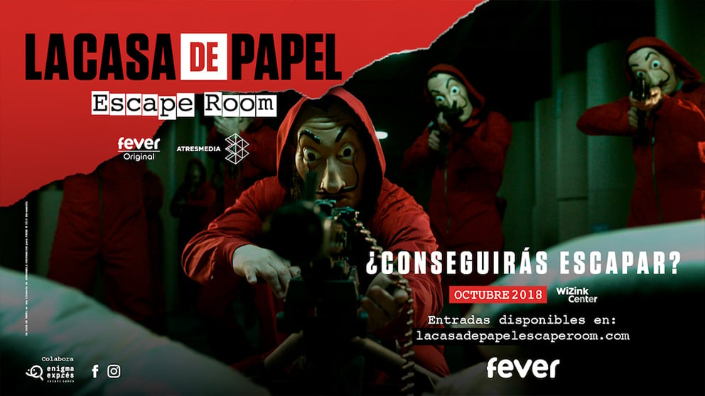 Escape Room de La Casa de Papel, organizada por Fever.