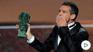 Antonio Banderas recibe el primer Goya de su carrera, mejor actor protagonista por 'Dolor y gloria'.