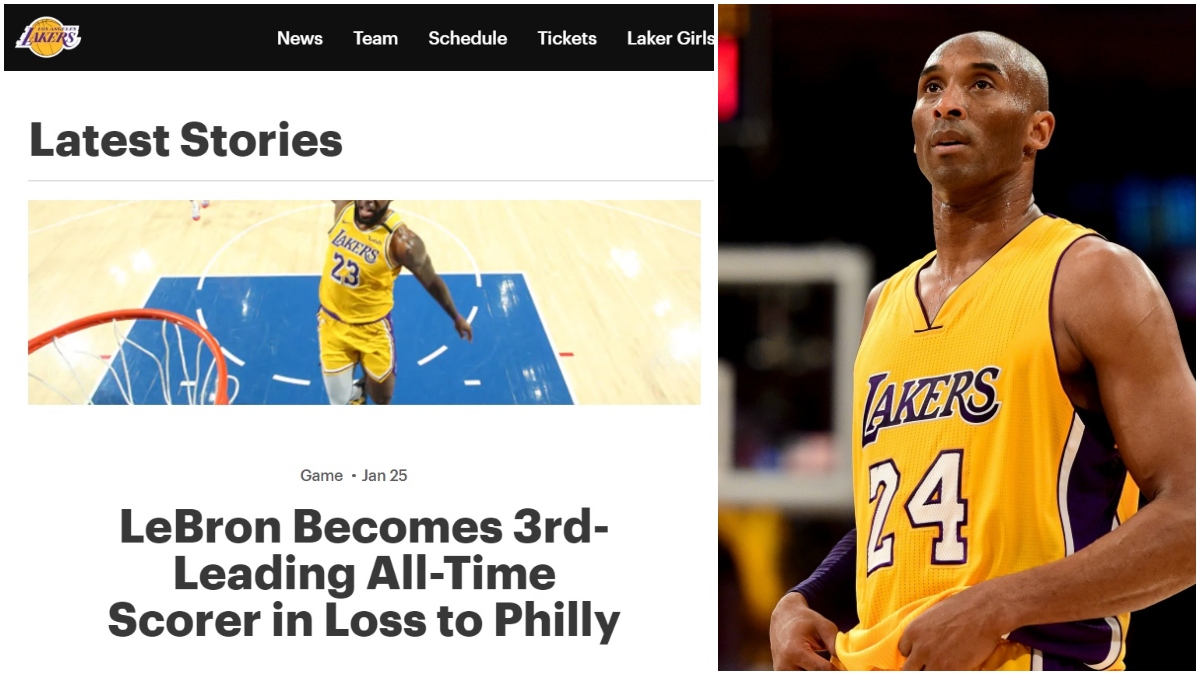 La página de los Lakers y Kobe Bryant.