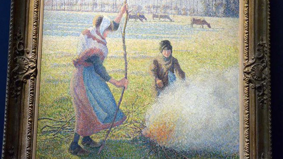 ‘Gelée banche, jeune paysanne faisant du feu’ (1888), de Pissarro. Una de las obras expoliadas por los nazis, y devueltas, que subasta Soptheby’s.