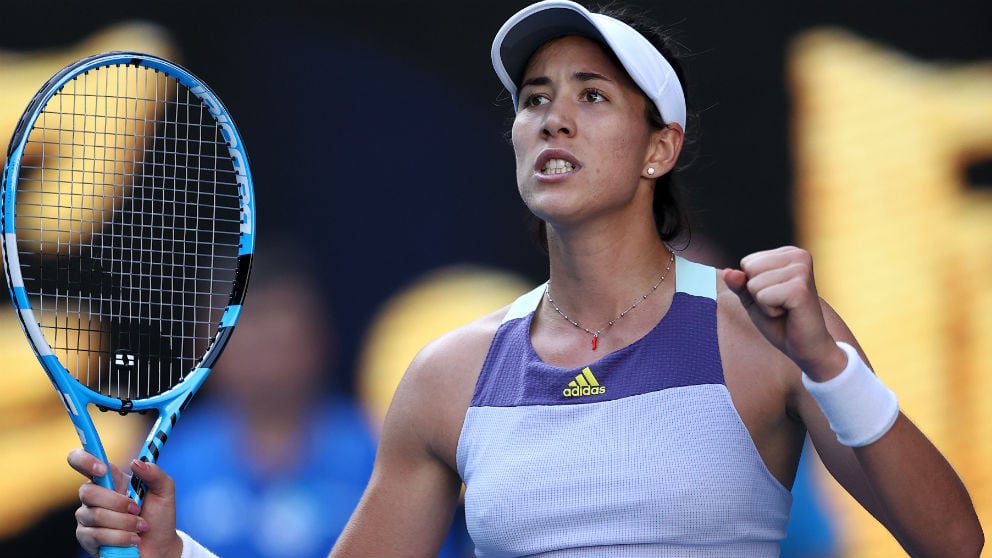 Garbiñe Muguruza celebra su pase a la final del Open de Australia. (Getty)