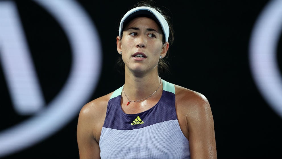 Garbiñe, en un momento de la final del Open de Australia. (Getty)