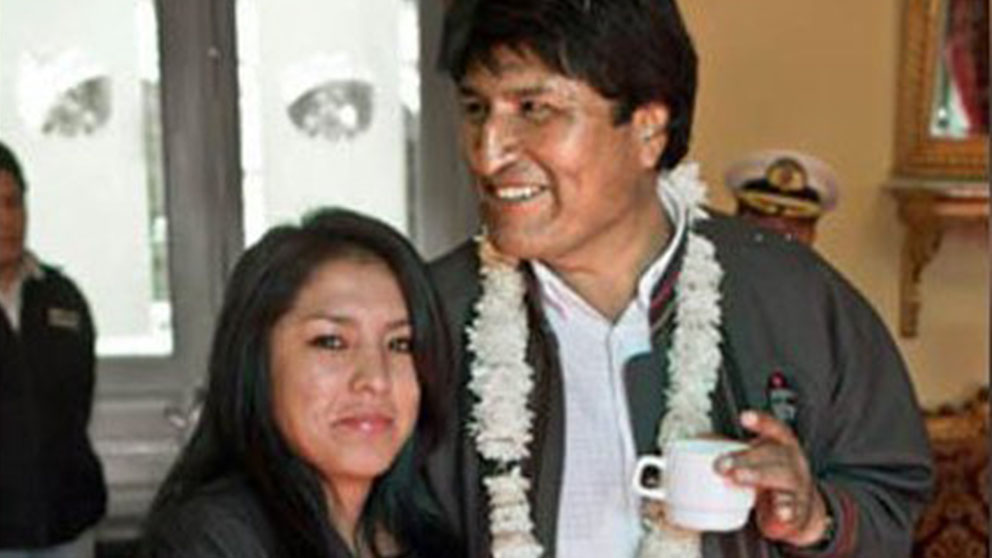 Patricia Hermosa junto a Evo Morales