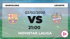 Horario y dónde ver por televisión en directo el Barcelona – Levante de Liga Santander.
