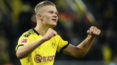 Haaland celebra un gol con el Borussia Dortmund. (AFP)