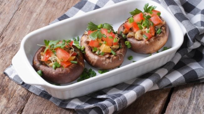 Receta de champiñones rellenos de guisantes