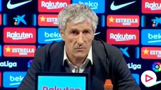 Setién, en rueda de prensa tras el partido contra el Levante.