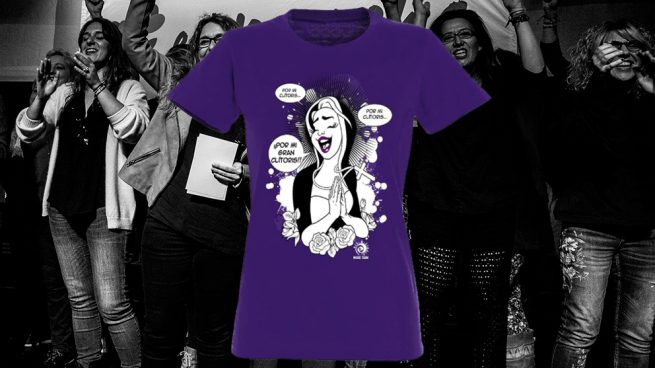 La marca feminista que se ríe de los católicos con camisetas ofensivas: «Por mi clítoris, por mi gran clítoris Camiseta-podemos-interior-655x368