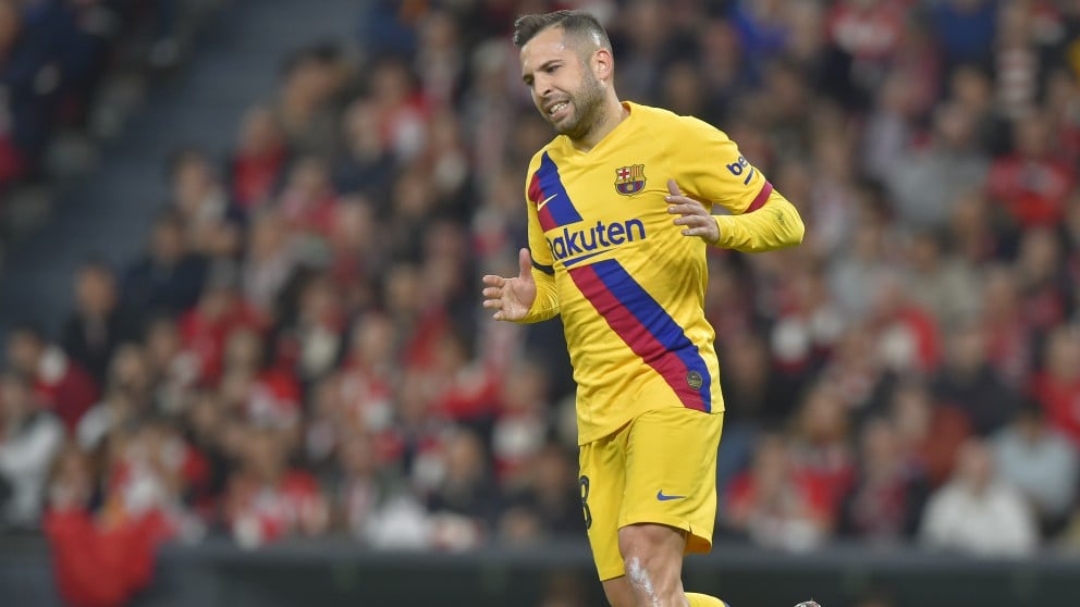 Jordi Alba, durante el Athletic Club – Barcelona. (AFP)