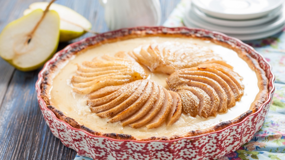 Crema catalana con peras