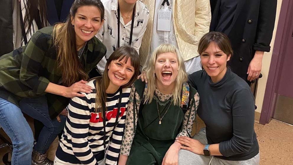 La cantante española Gisela junto a Aurora y las artistas que prestan sus voces a la BSO de Frozen en distintos lugares del mundo. Juntas actuarán en los Premios Oscar 2020.