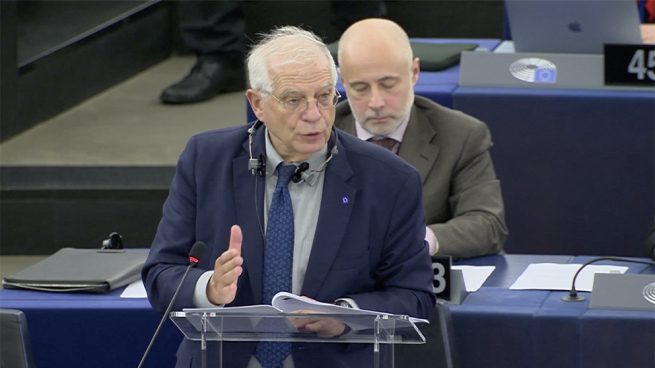 Josep Borrell en la Eurocámara.