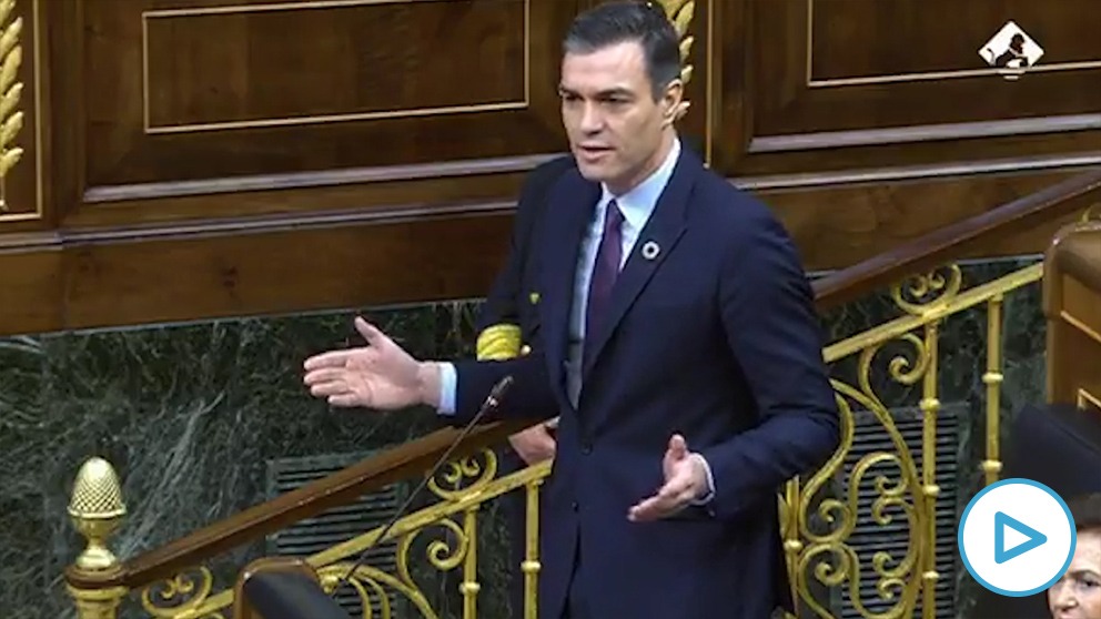 Pedro Sánchez, presidente del Gobierno, durante la Sesión de Control a su Ejecutivo en el Congreso de los Diputados.