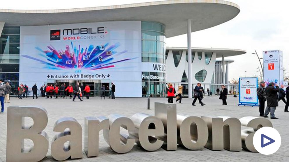 Entrada de una de las ediciones del MWC en Barcelona (Foto. Getty)barcemobile