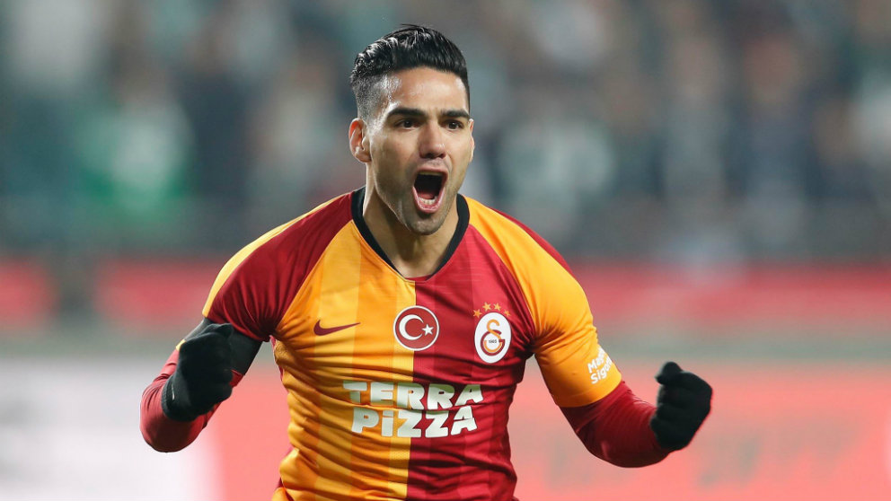 Radamel Falcao celebra un gol con el Galatasaray. (@Falcao)