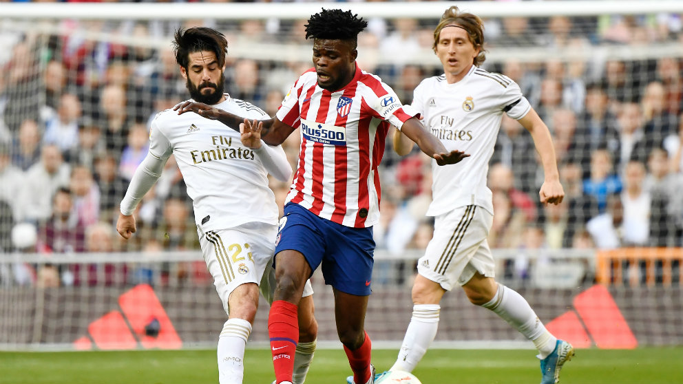 Thomas Partey con el Atlético frente al Real Madrid. (AFP)